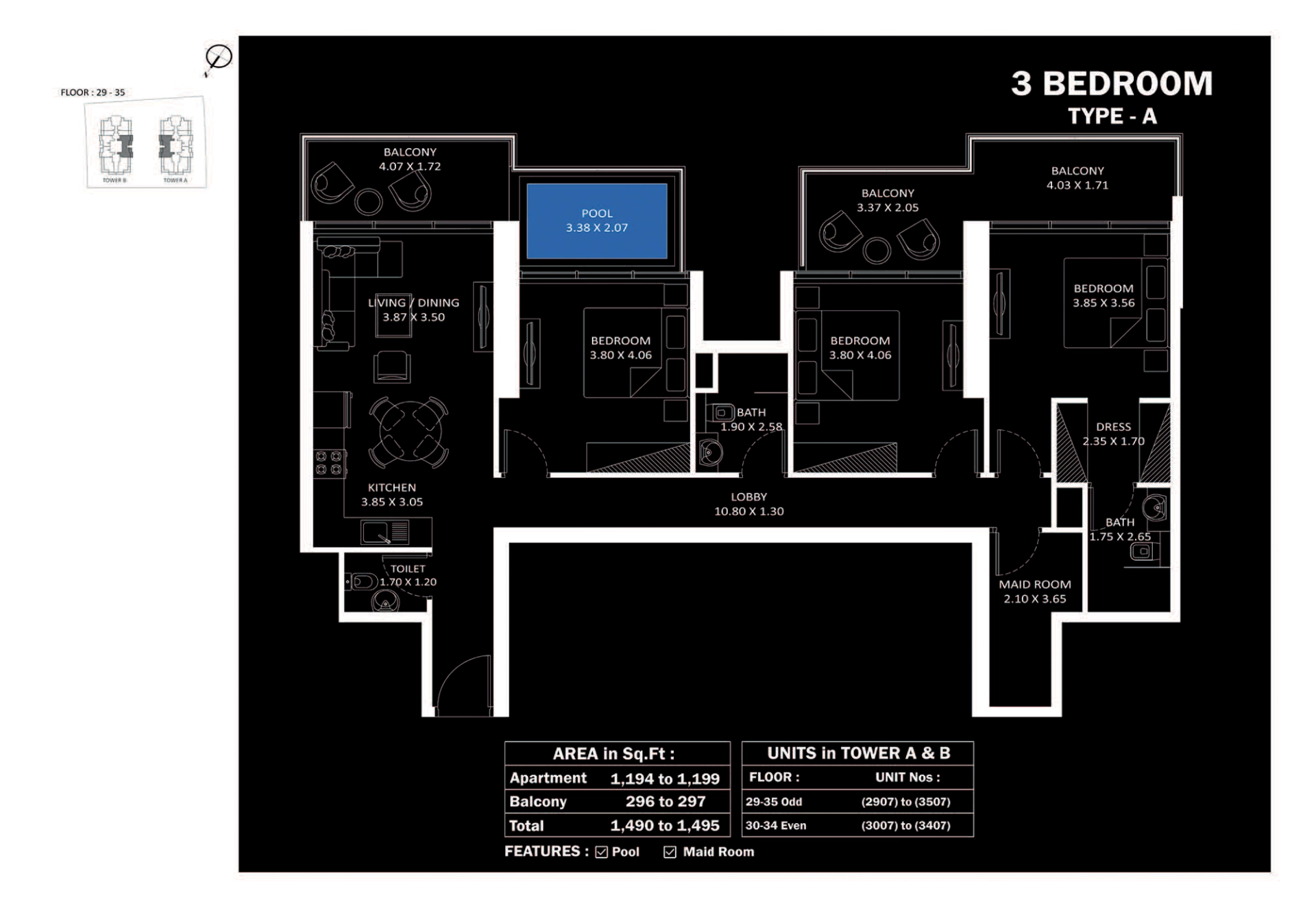 Tower B-ETZ-2-B-F29-2907-ELITZ 2 by Danube-DubaiJumeirah Village